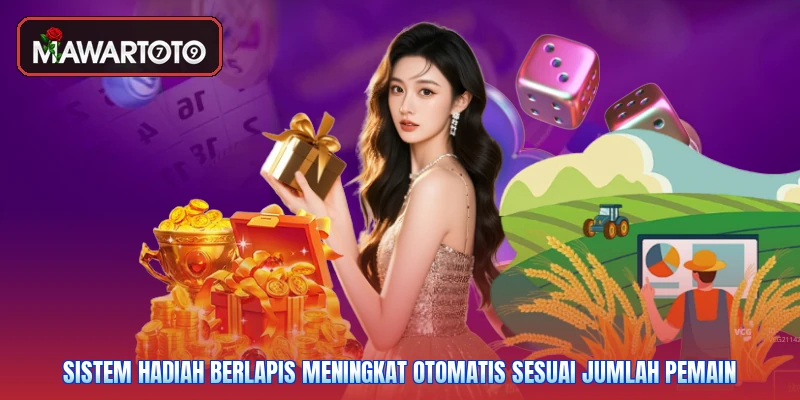 Sistem hadiah berlapis meningkat otomatis sesuai jumlah pemain